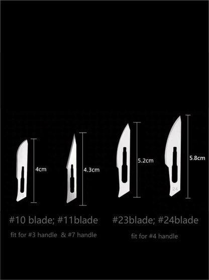 Scalpels and Blades, Disposable, #7 handle + #10/#11 blade