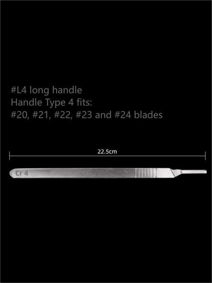 Scalpels and Blades, Disposable, #L4 handle(22.5cm) + #23/#24blade