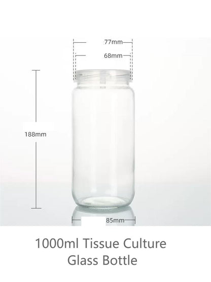 Tissue Culture Glass Jars with Ventilated Plastic Lids