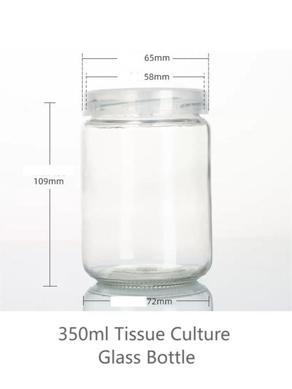 Tissue Culture Glass Jars with Ventilated Plastic Lids